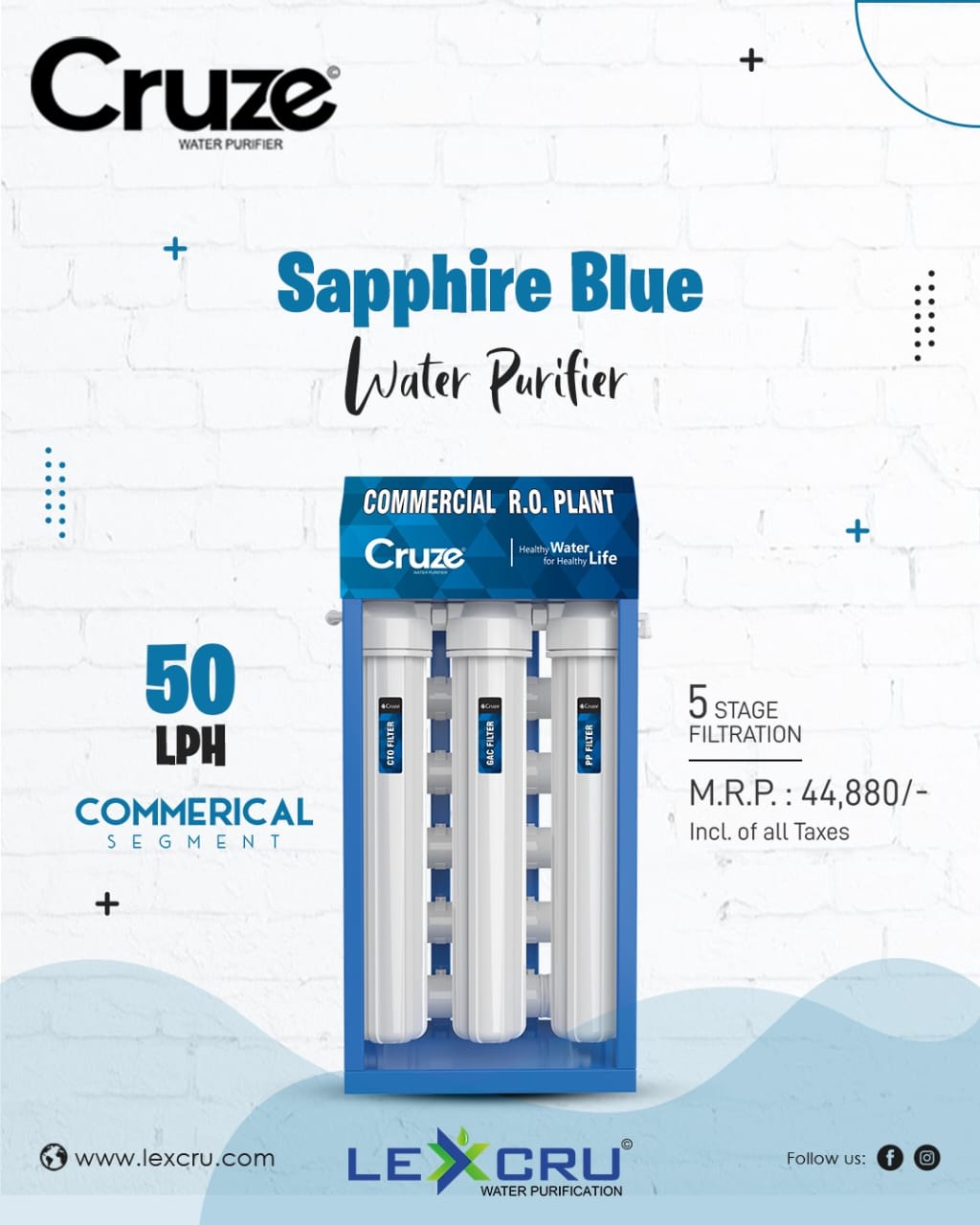 SAPPHIRE BLUE RO ( 50 TO 60 LTRS/HR )